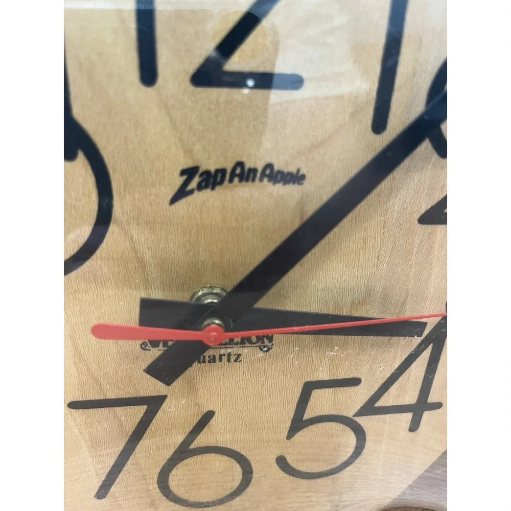 MCM Vintage Vermillion American Zap An Apple Wood Wall Clock NEW in Package